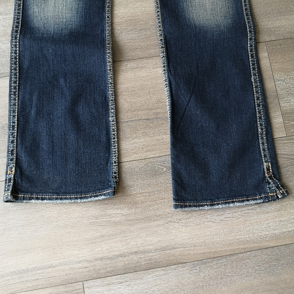 NEW! SILVER JEANS Womens Mckenzie Dark Wash Flap Embroidered Straight Leg Jeans - Picture 11 of 16